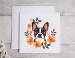 Boston Blooms Cards, Boston Terrier Gifts, Boston Terrier, Boxed Card Set, Cute Dog Cards, 10 Card Boxed Set, Orange, Blank Inside