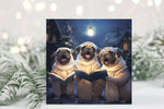 Pug Carolers Christmas Cards, Boxed Holiday Card Set, Cute Dog Holiday Cards, Pack Of 10