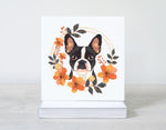 Boston Blooms Cards, Boston Terrier Gifts, Boston Terrier, Boxed Card Set, Cute Dog Cards, 10 Card Boxed Set, Orange, Blank Inside