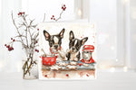 Baking Boston Terriers, Christmas Cards, Dog Lover, Boston Terrier Holiday, Holiday Card Set, Cute Dog Holiday Cards, Pack of 10
