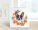Boston Blooms Cards, Boston Terrier Gifts, Boston Terrier, Boxed Card Set, Cute Dog Cards, 10 Card Boxed Set, Orange, Blank Inside