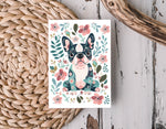 Boho Boston Terrier Cards, Bohemian, Boxed Card Set, Cute Dog Cards, 10 Card Boxed Set, Blank Inside