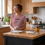 Boston Dog Mom Tee - kitchen lifestyle