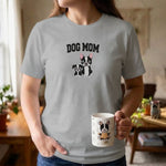 boston dog mom tee - athletic heather closeup