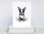 Boston Terrier Heart Love Cards, Boxed Card Set, Cute Dog Cards, 10 Card Boxed Set, Blank Inside