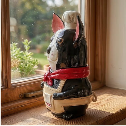 Sal (sal-boston-terrier-clay-jar-side-view)
