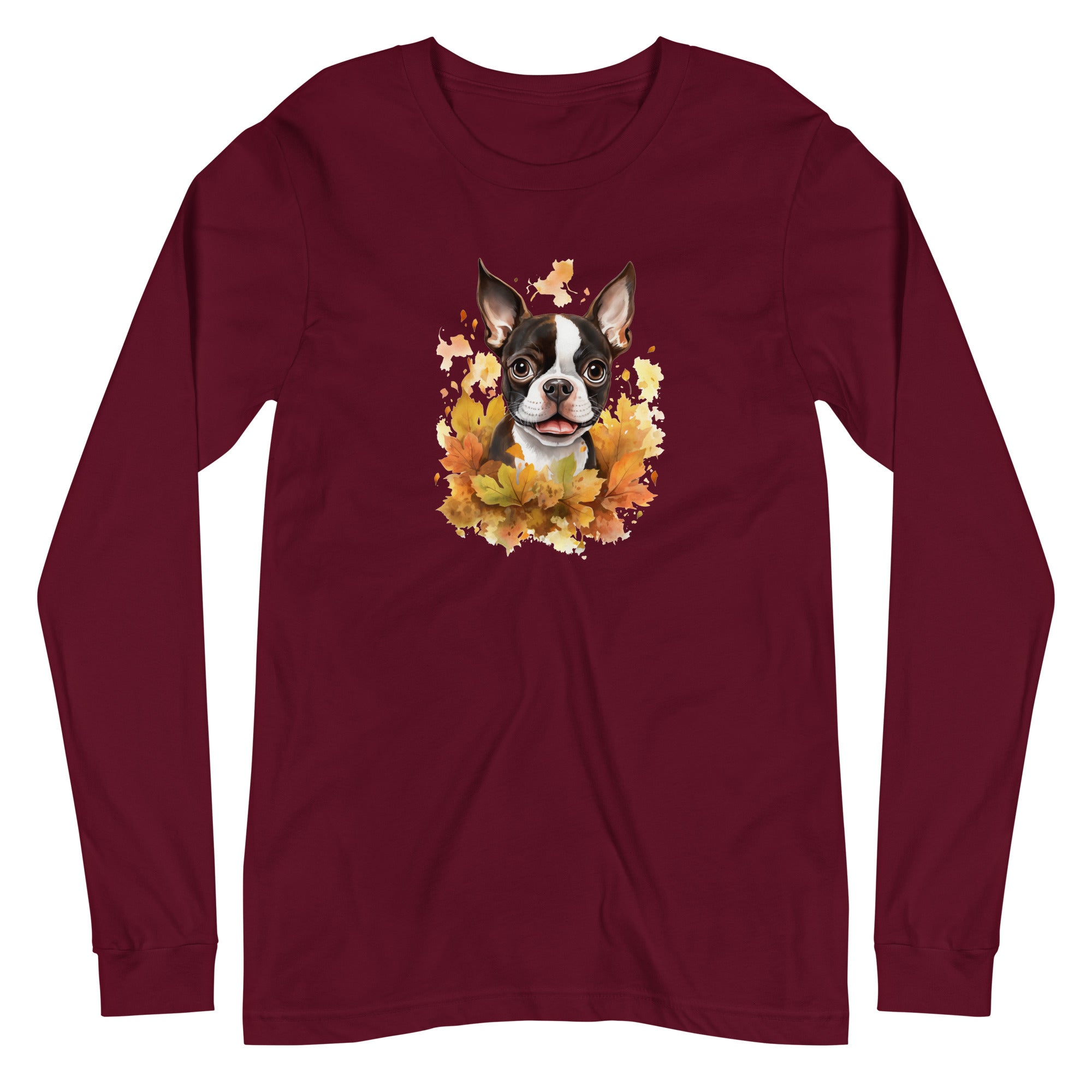 Boston Fall Leaves Long Sleeve Tee