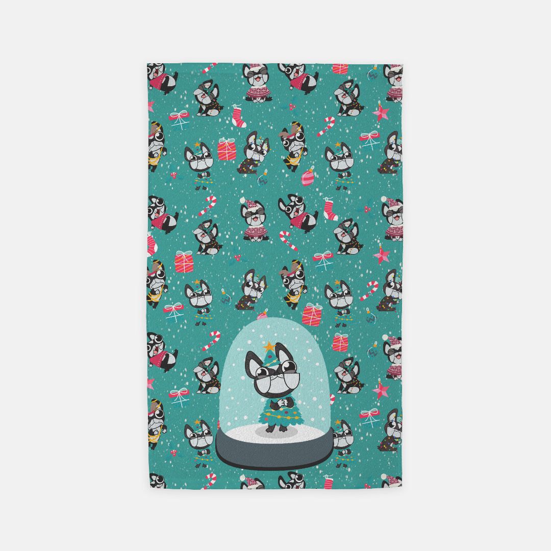 Festive Bostons Tree Towel
