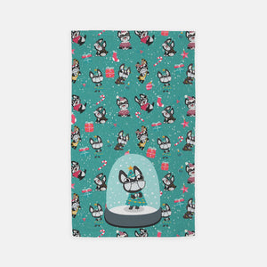 Festive Bostons Tree Towel