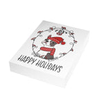 Blue Boston Happy Holidays Folded Greeting Cards (1, 10, 30, or 50)