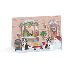 Boston Terriers Letter to Santa Folded Greeting Cards (1, 10, 30, or 50)