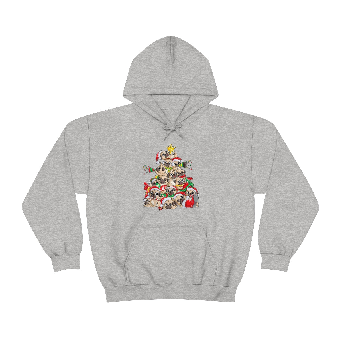 Pugs Christmas Tree Hooded Sweatshirt