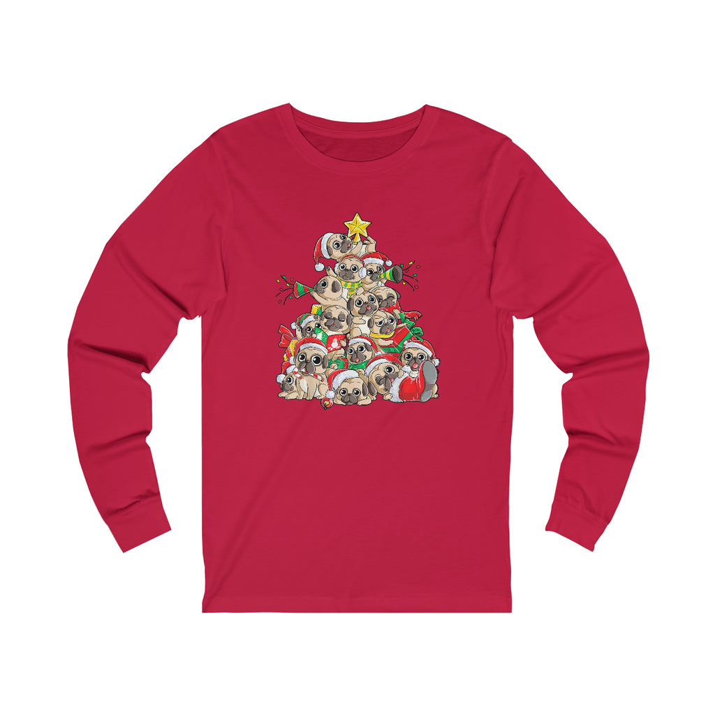 Pugs Christmas Tree Long Sleeve T Shirt