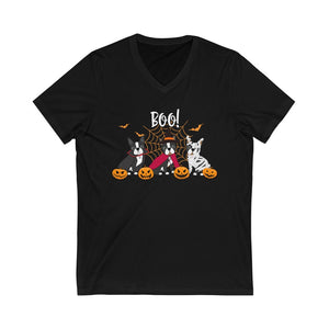 Halloween Bostons V-Neck Tee
