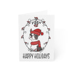 Blue Boston Happy Holidays Folded Greeting Cards (1, 10, 30, or 50)