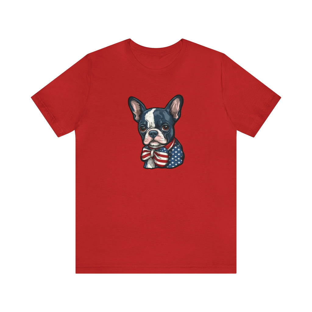 Patriotic Blue Boston Terrier Shirt