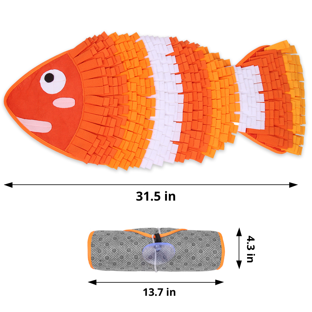 Orange Fish Snuffle Mat