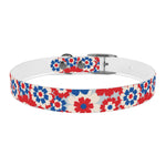 Patriotic Flowers Personalized Dog Collar
