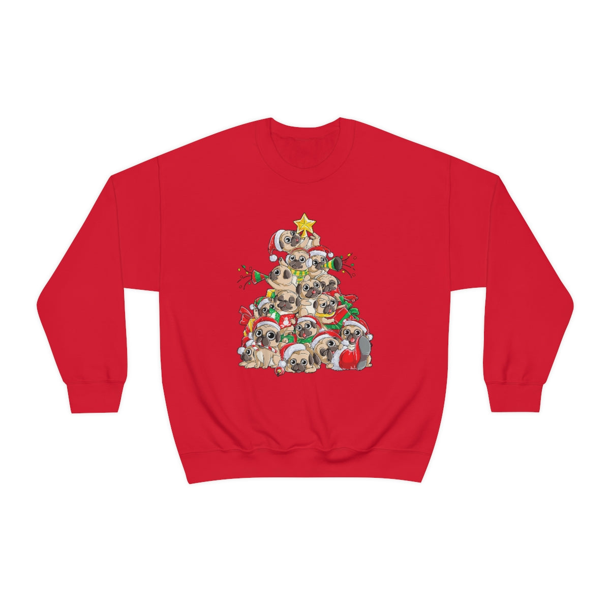 Pugs Christmas Tree Sweatshirt