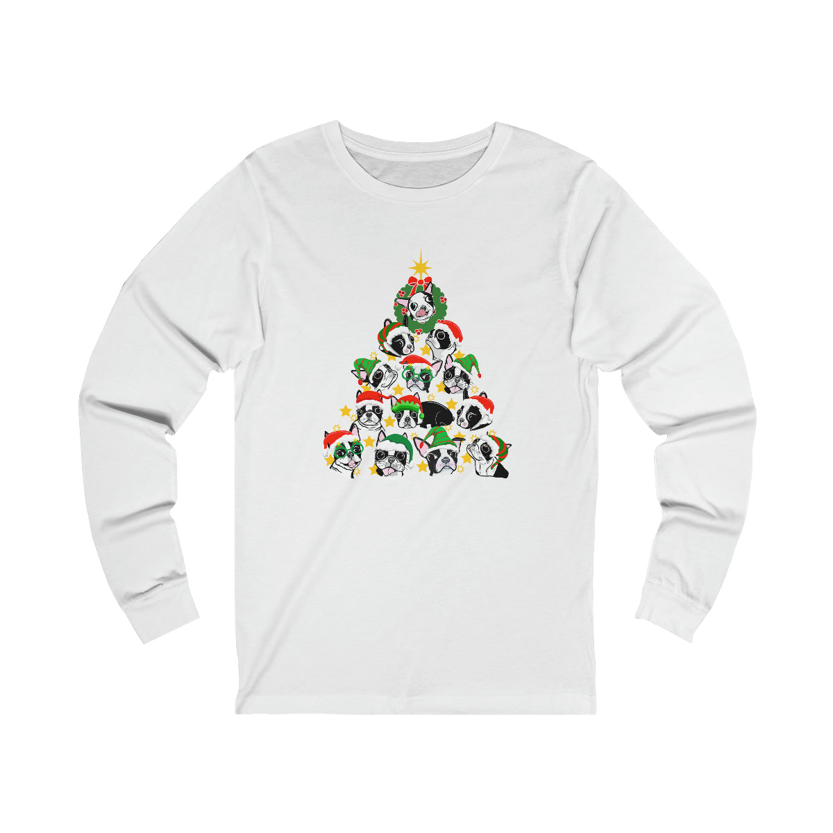 Bostons Christmas Tree Long Sleeve T Shirt