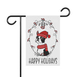 Berry Wreath Black Boston Garden Flag
