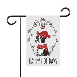 Berry Wreath Black Boston Garden Flag