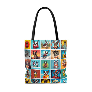 Boston Pup Portraits Tote Bag