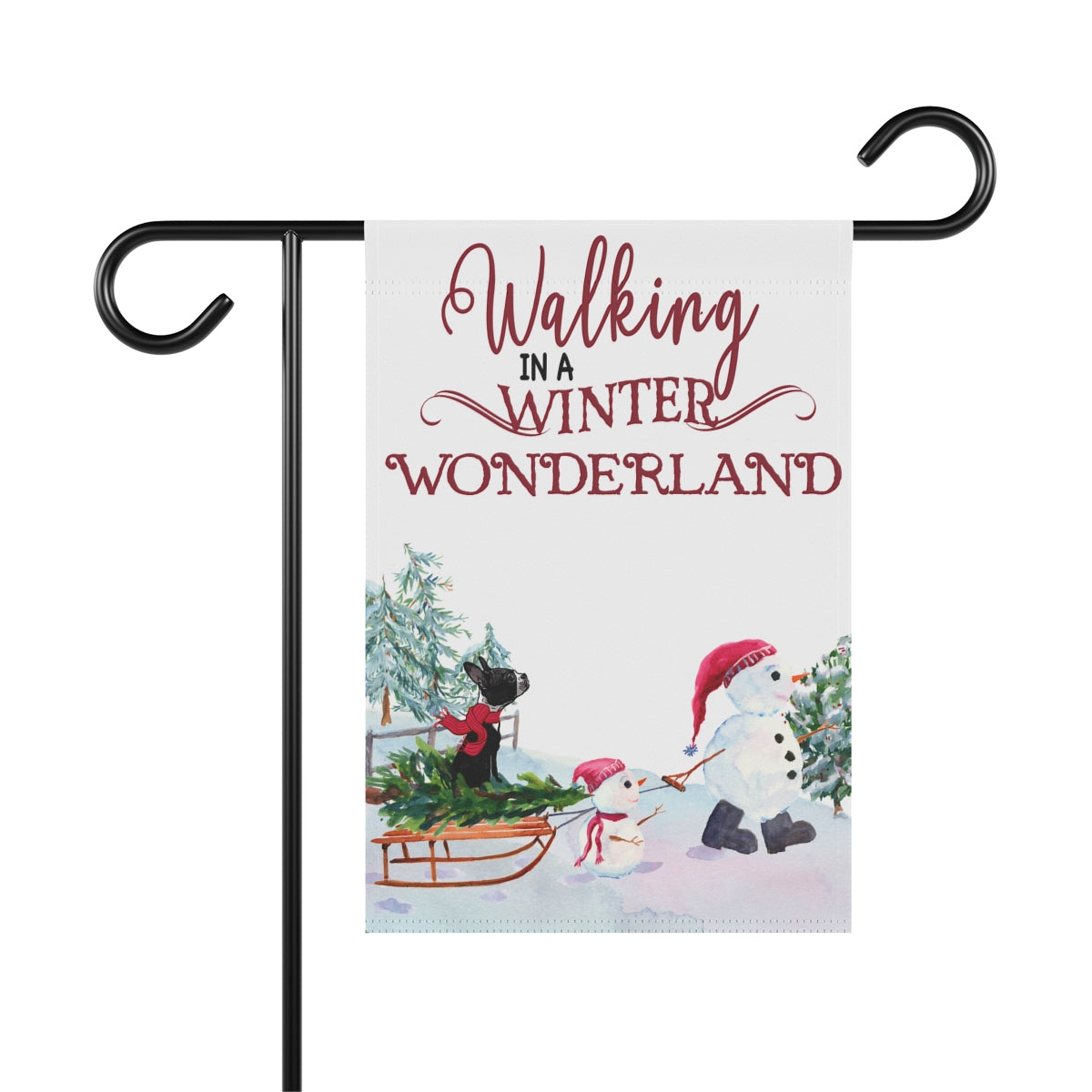 Walking in a Winter Wonderland Boston Garden Flag