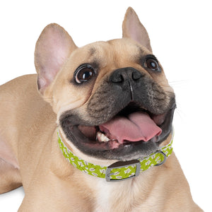 Green Leaves Personalized Dog Collar