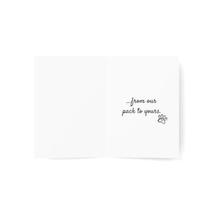 Black Boston Happy Holidays Folded Greeting Cards (1, 10, 30, or 50)
