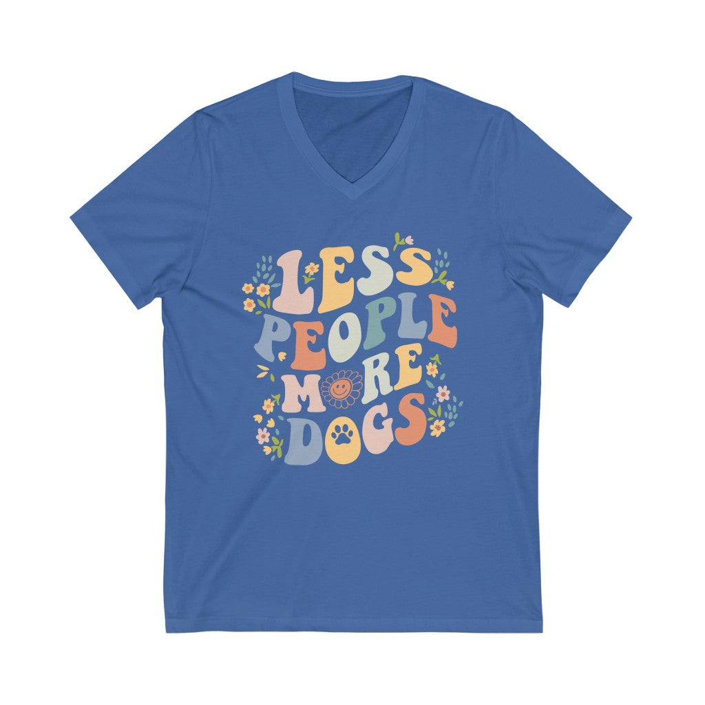 Less People More Dogs V-Neck Tee