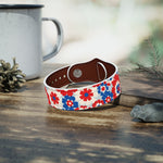 Patriotic Flowers Vegan Leather Wristband