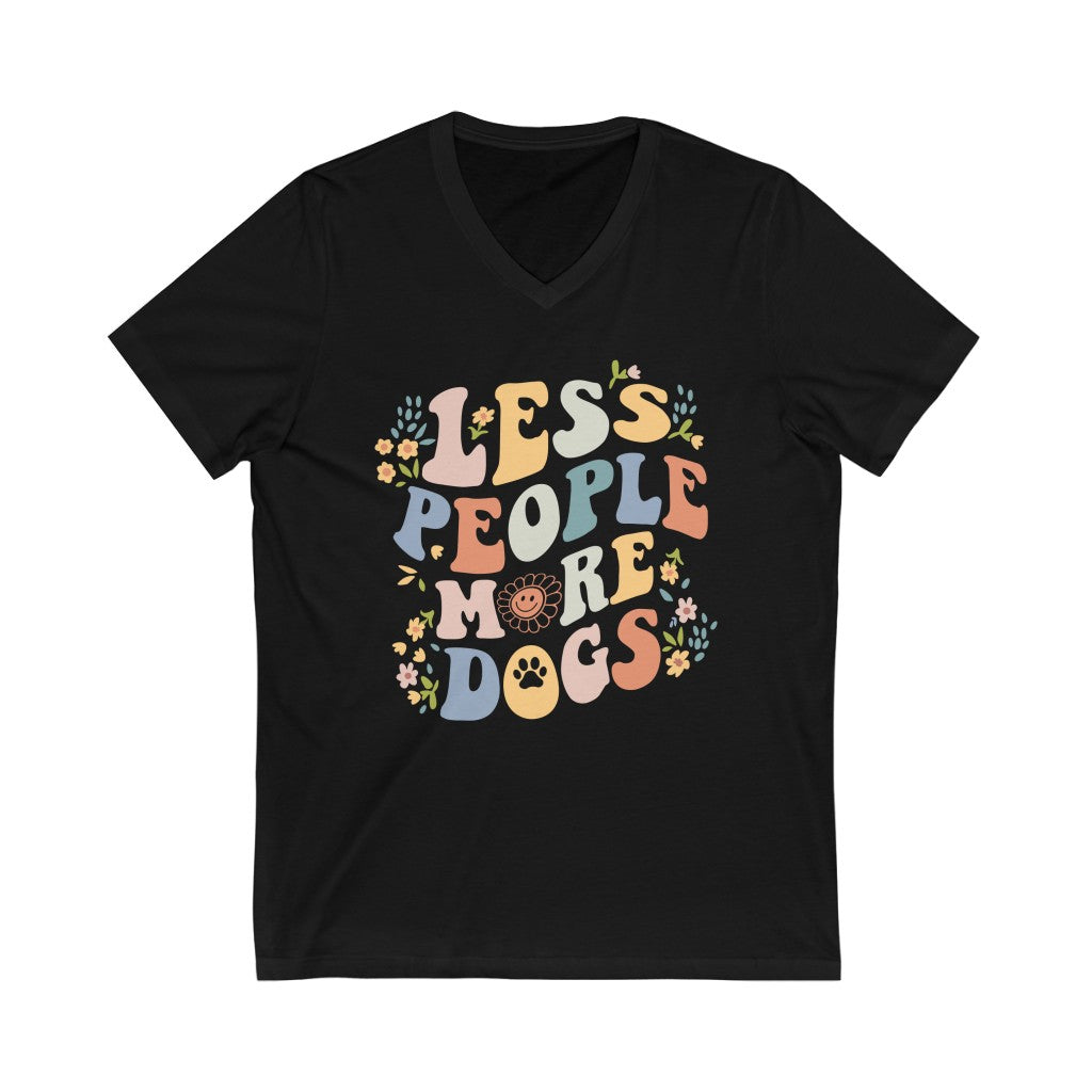 Less People More Dogs V-Neck Tee