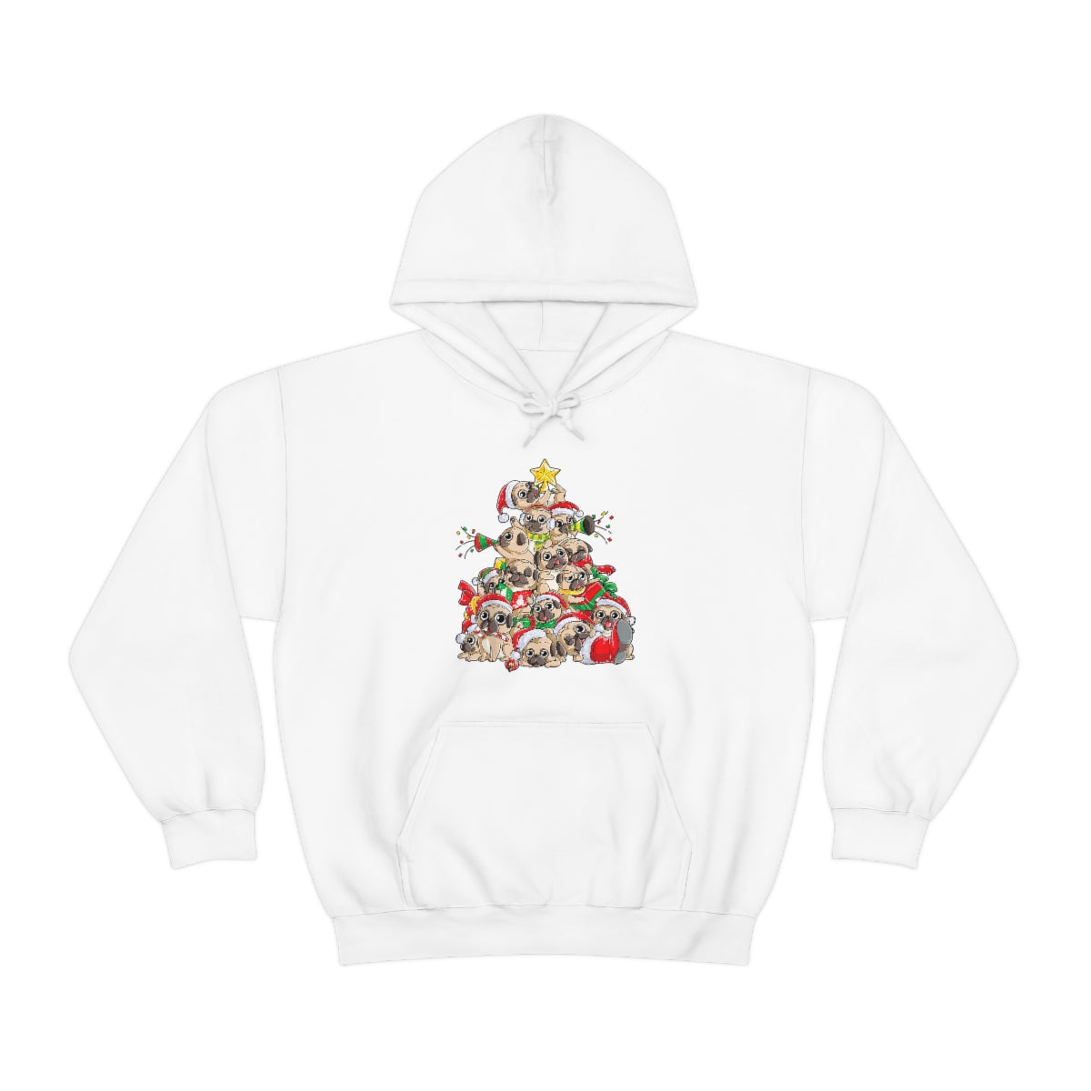 Pugs Christmas Tree Hooded Sweatshirt