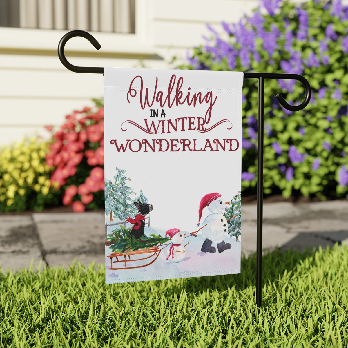 Walking in a Winter Wonderland Boston Garden Flag