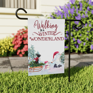 Walking in a Winter Wonderland Boston Garden Flag