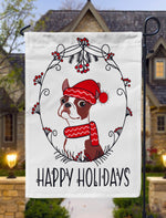 Berry Wreath Red Boston Garden Flag