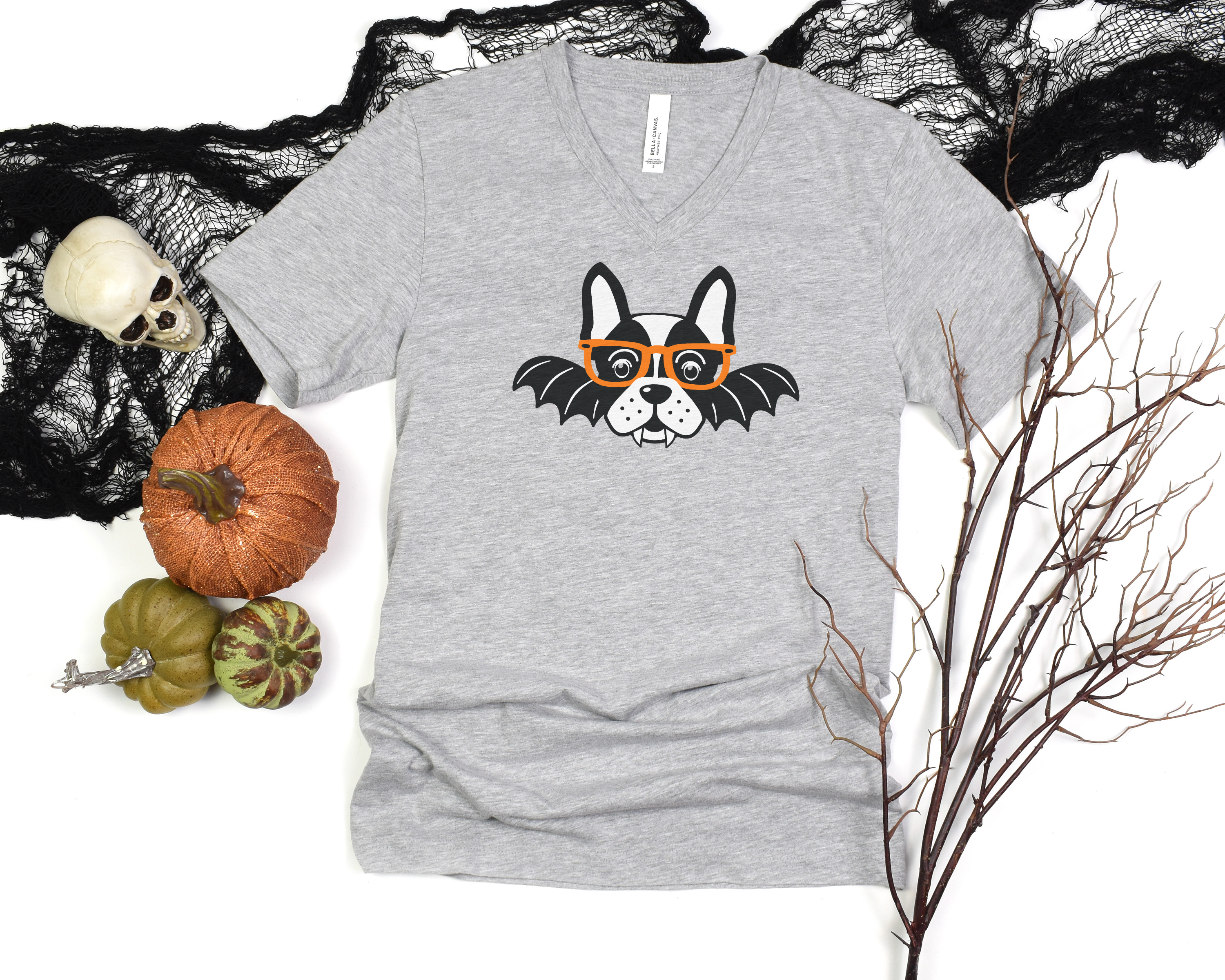 Boston Bat Vampire V-Neck Tee