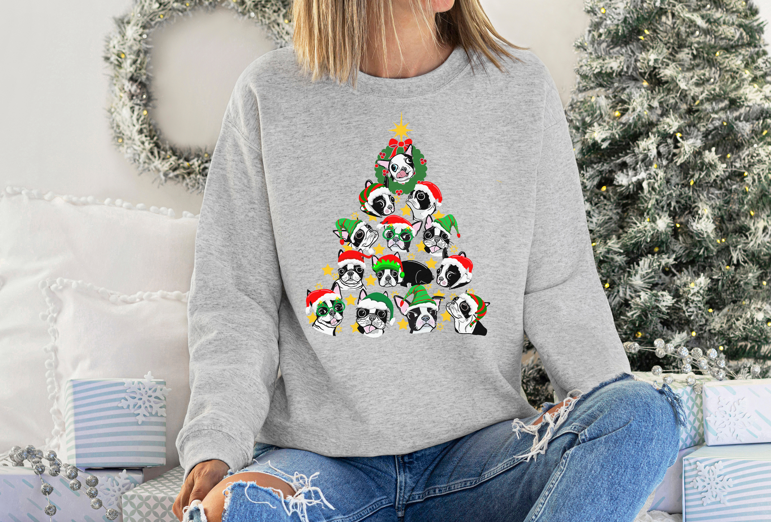 Boston Christmas Tree Sweatshirt