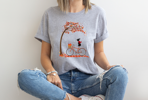 Fall Leaves Bicycle Boston T Shirt