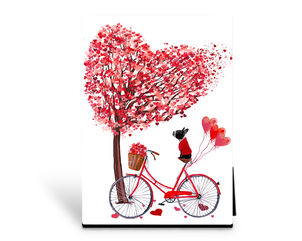 Heart Tree Bicycle Boston Art Panel