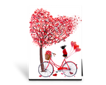 Heart Tree Bicycle Boston Art Panel