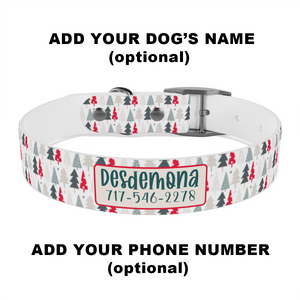 Holiday Trees Personalized Dog Collar