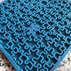 Blue Jigsaw Puzzle Lick Mat
