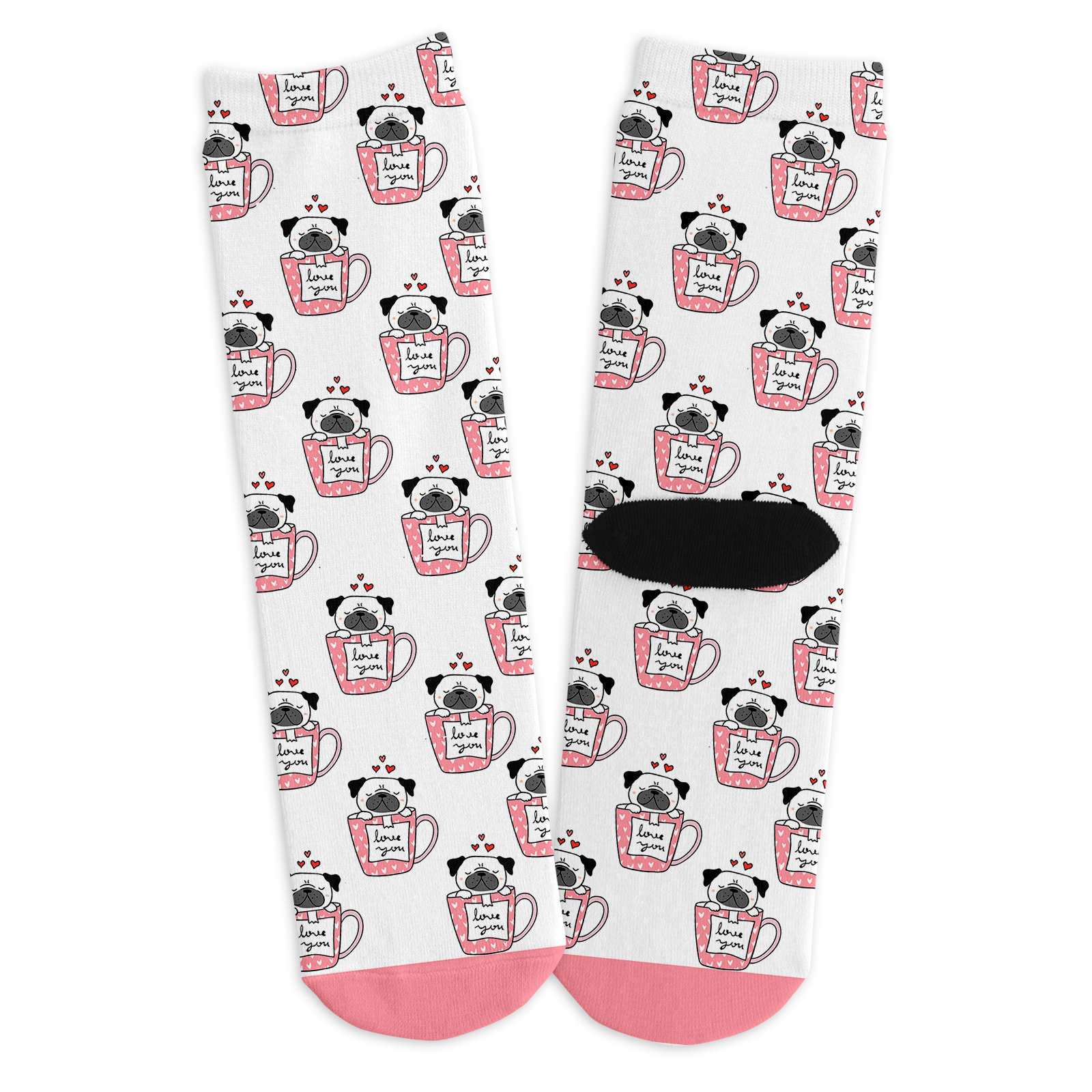 Love Pug Mug Socks
