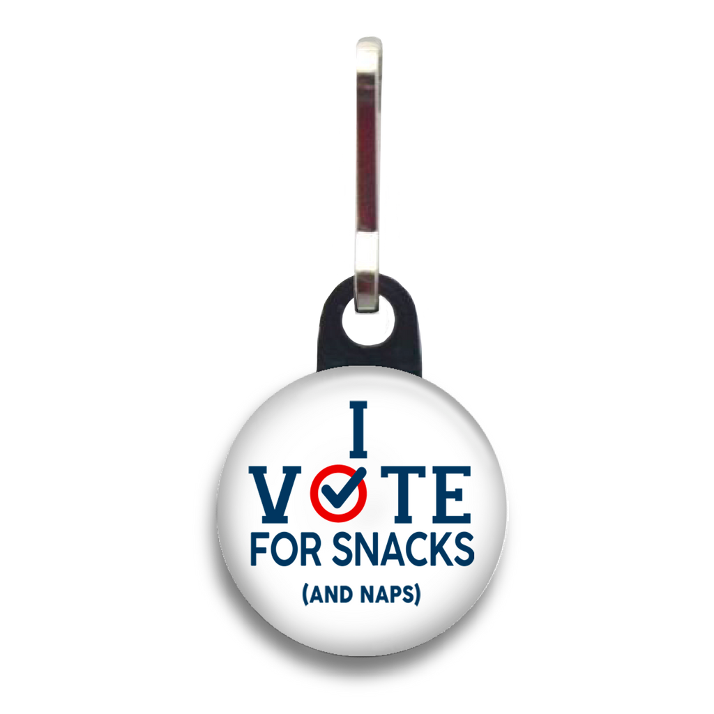 Vote for Snacks and Naps Dog Tag