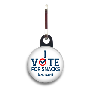 Vote for Snacks and Naps Dog Tag