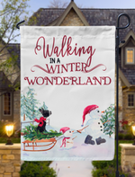 Walking in a Winter Wonderland Boston Garden Flag
