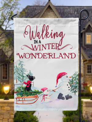 Walking in a Winter Wonderland Boston Garden Flag