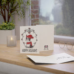Blue Boston Happy Holidays Folded Greeting Cards (1, 10, 30, or 50)